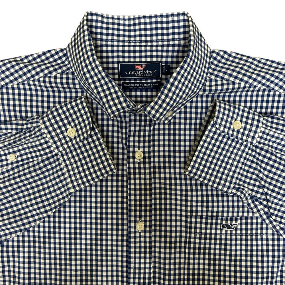 Vineyard Vines‎ Classic Fit Tucker Shirt Men's Large Blue Plaid Cotton Preppy